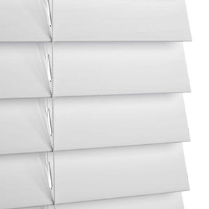 White Cordless Faux Wood Blinds for Windows with 2 in. Slats - 36 in. W x 72 in. L (Actual Size 35.5 in. W x 72 in. L) - Stu's Home Improvement Outlet