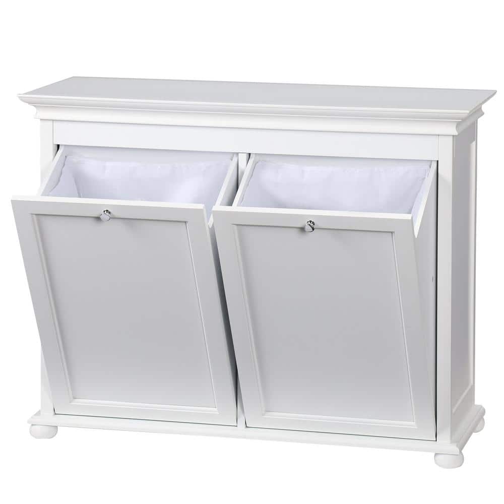 Hampton Harbor 35 in. Double Tilt - Out Hamper in White - Stu's Home Improvement Outlet