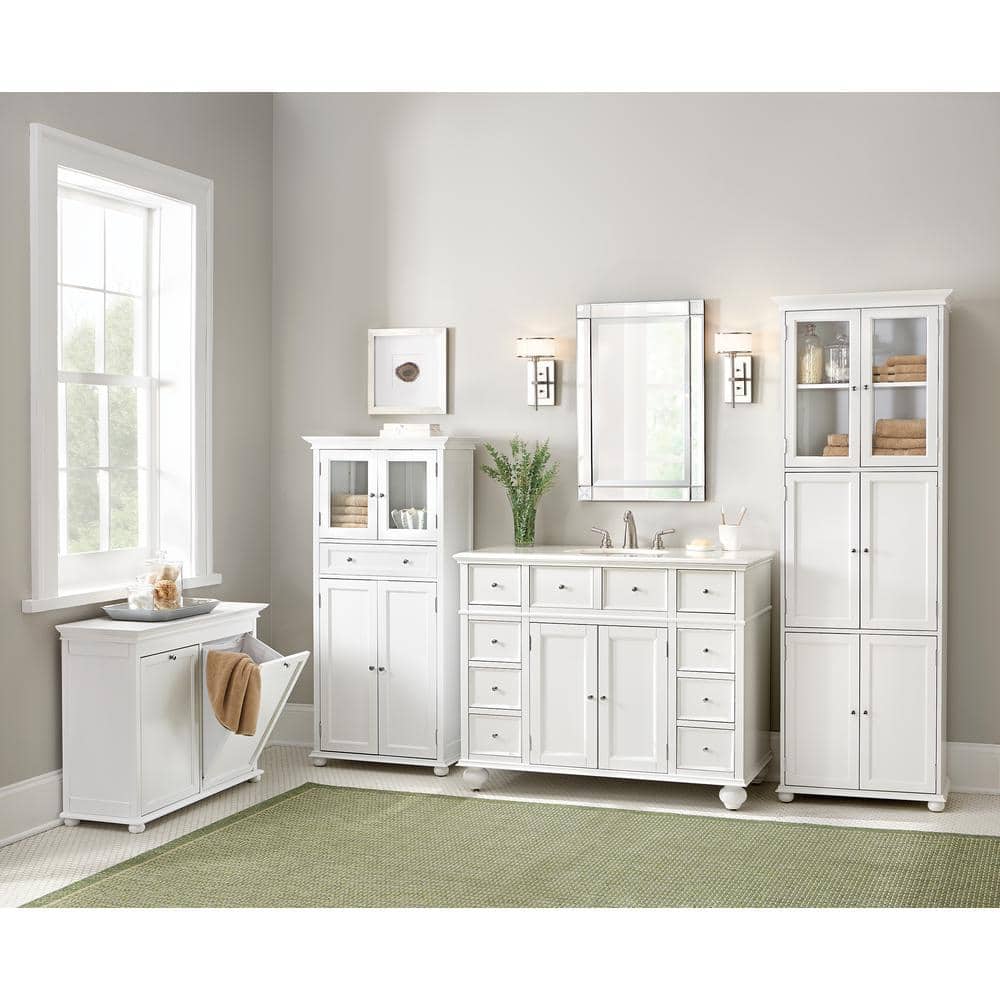 Hampton Harbor 35 in. Double Tilt - Out Hamper in White - Stu's Home Improvement Outlet