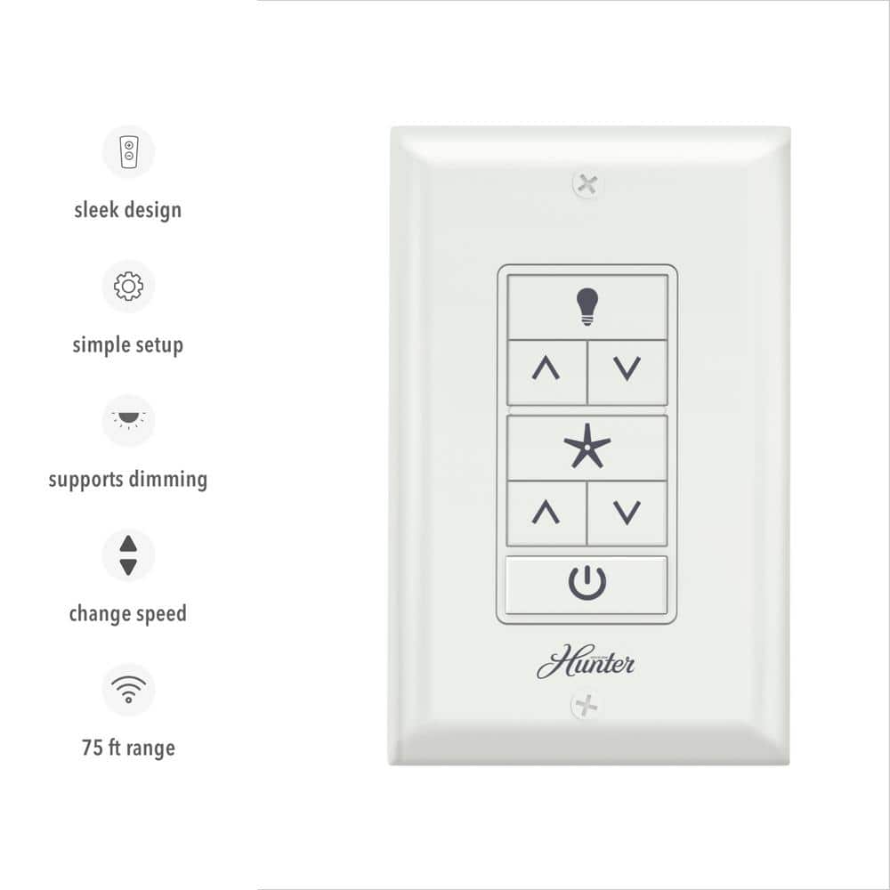 Hunter Universal Damp Rated Ceiling Fan Wall Remote Control White - Stu's Home Improvement Outlet