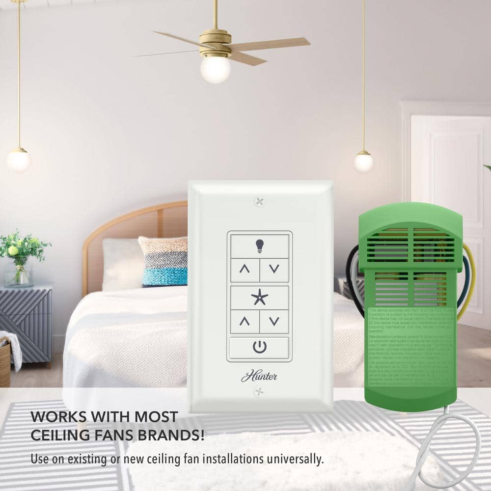 Hunter Universal Damp Rated Ceiling Fan Wall Remote Control White - Stu's Home Improvement Outlet