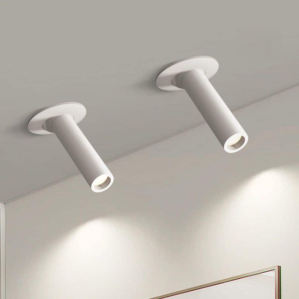 Parroco COB - Light 2.6 in.W White Gimbal Head Fixed Track Minimalist Downlight Ceiling Light for Living Room(Set of 2) - Stu's Home Improvement Outlet