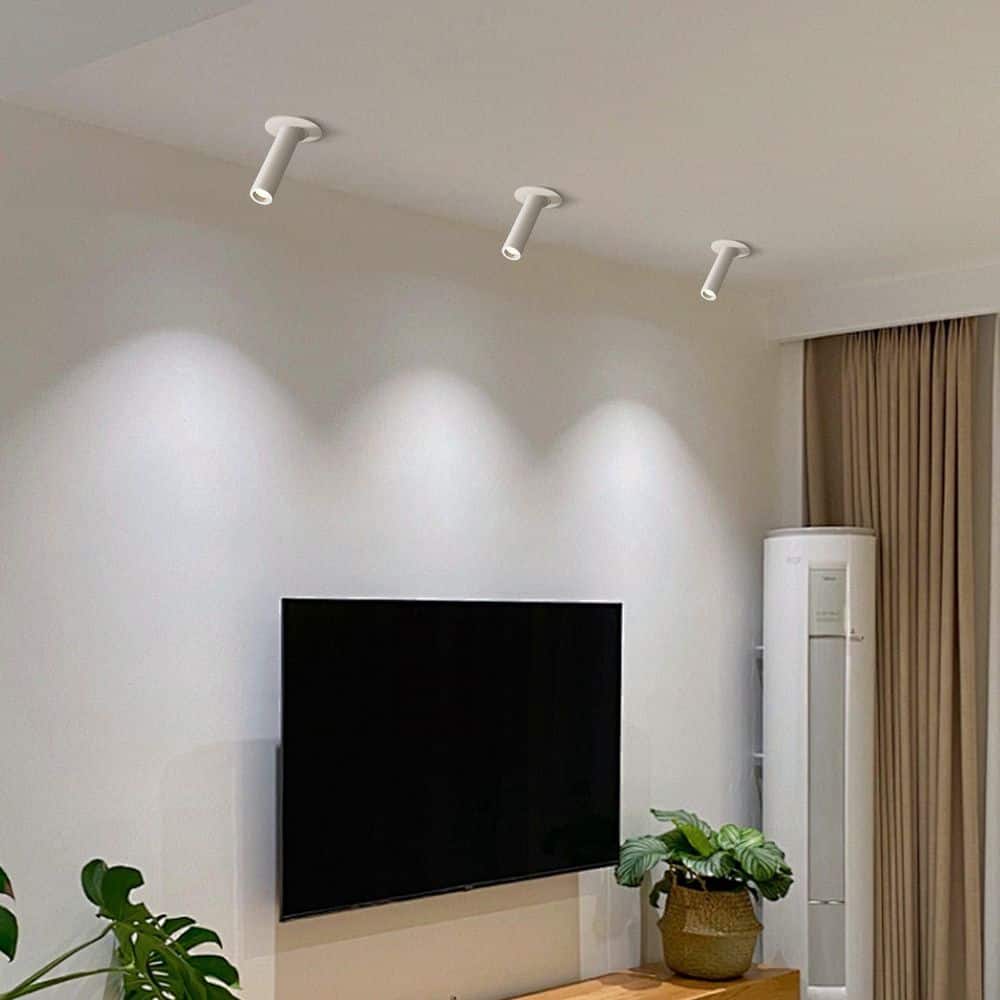 Parroco COB - Light 2.6 in.W White Gimbal Head Fixed Track Minimalist Downlight Ceiling Light for Living Room(Set of 2) - Stu's Home Improvement Outlet