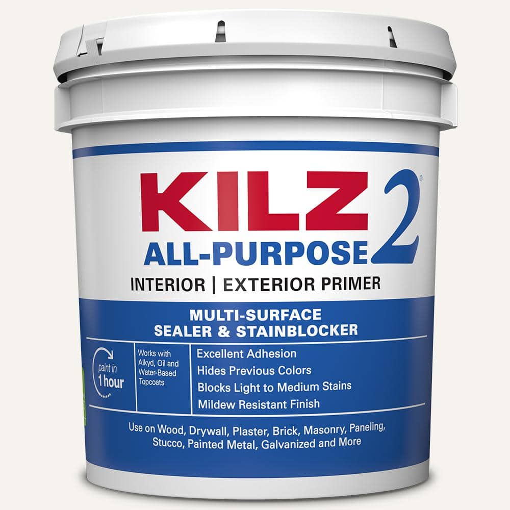 KILZ 2 ALL PURPOSE 2 gal. White Interior/Exterior Multi-Surface Primer, Sealer, and Stain Blocker