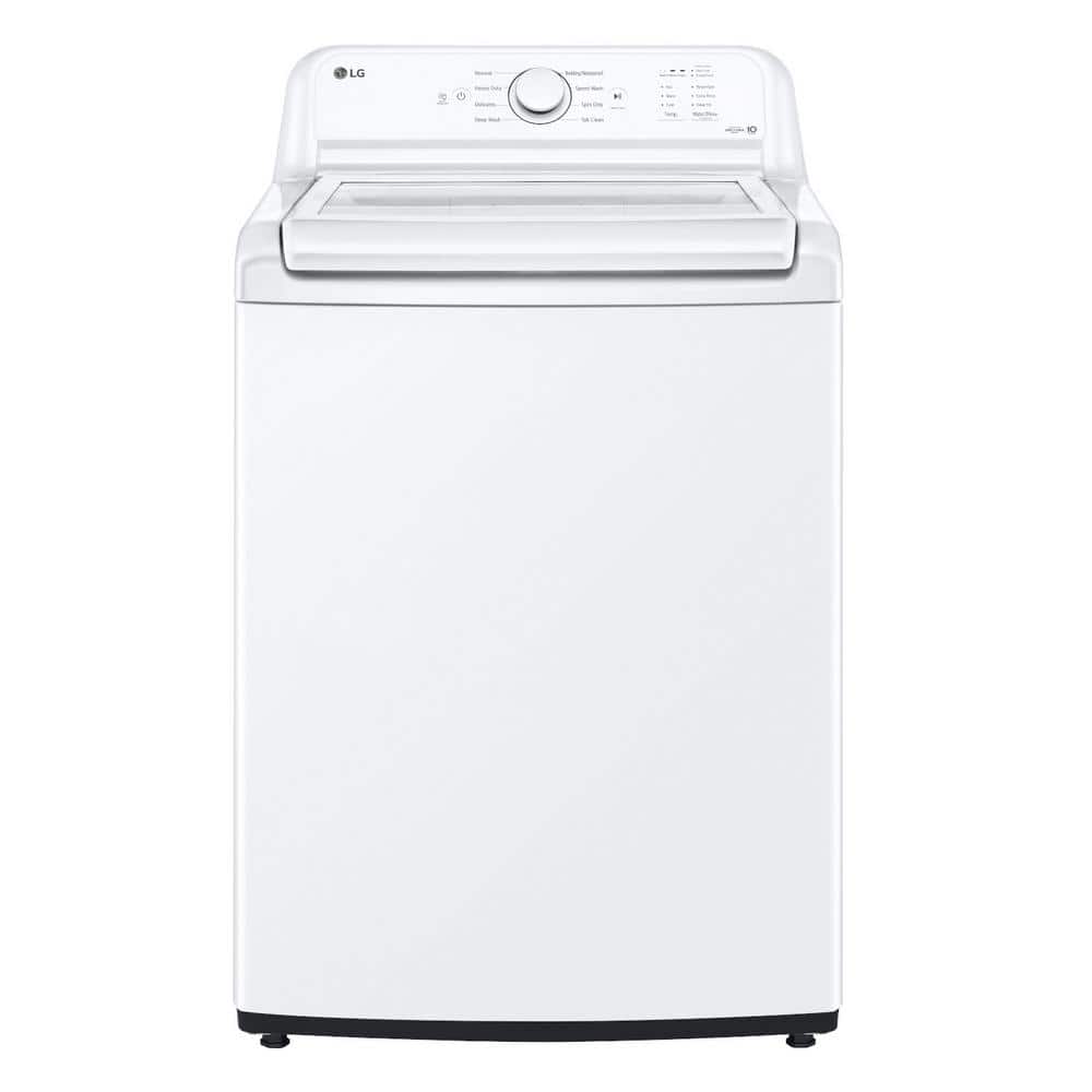 LG 4.1 cu. ft. Top Load Washer in White with 4 - way Agitator, NeveRust Drum, SlamProof Glass Lid, and True Balance (wt6105cw) - Stu's Home Improvement Outlet