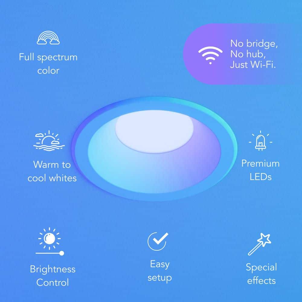 LIFX 6 in. SuperColor Adjustable Smart Retrofit Deep Baffle Recessed Light Trim Kit Downlight - Stu's Home Improvement Outlet