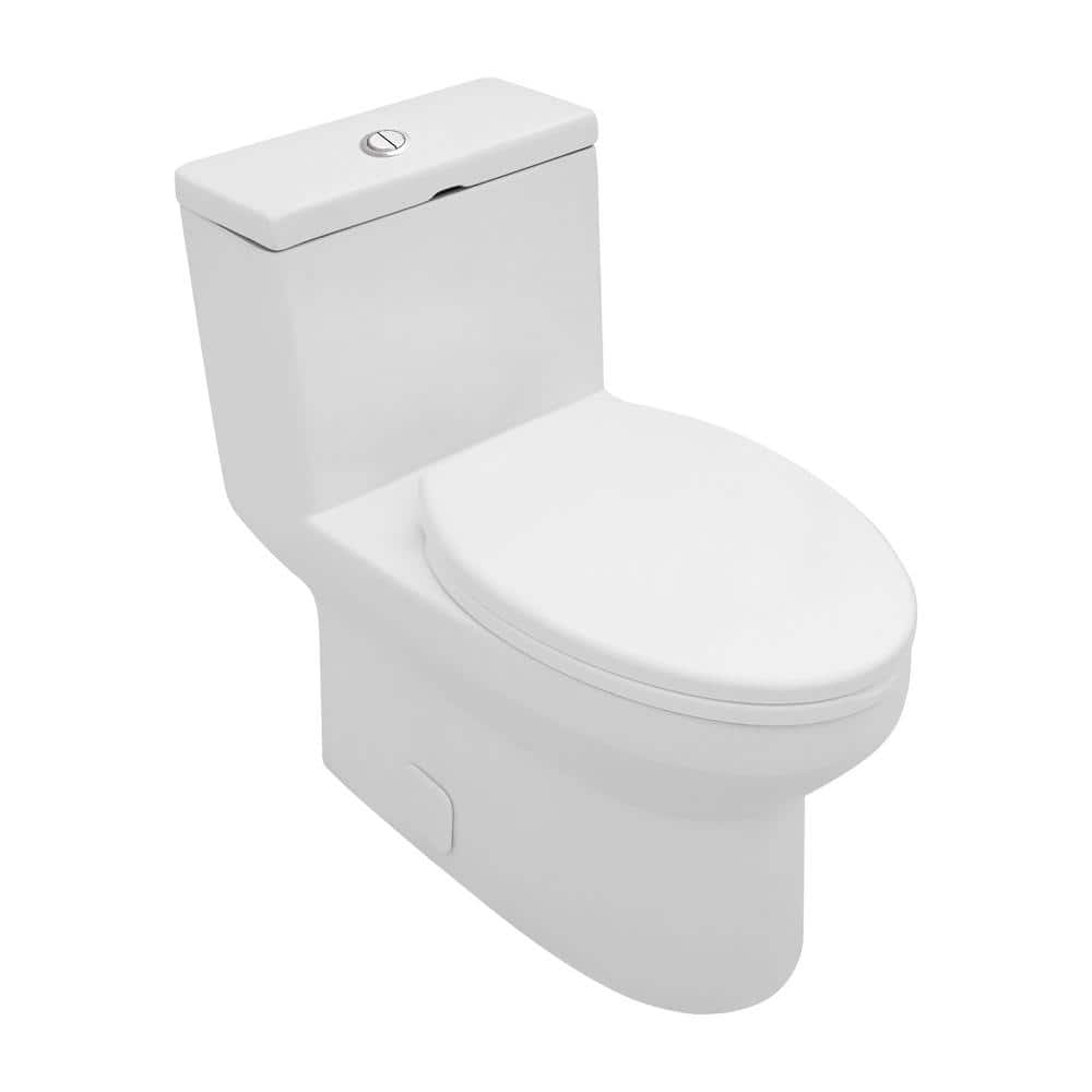 12-Rough-In Round 1.6/1.1 GPF 1-Piece Double Flush Toilet in Ceramic White