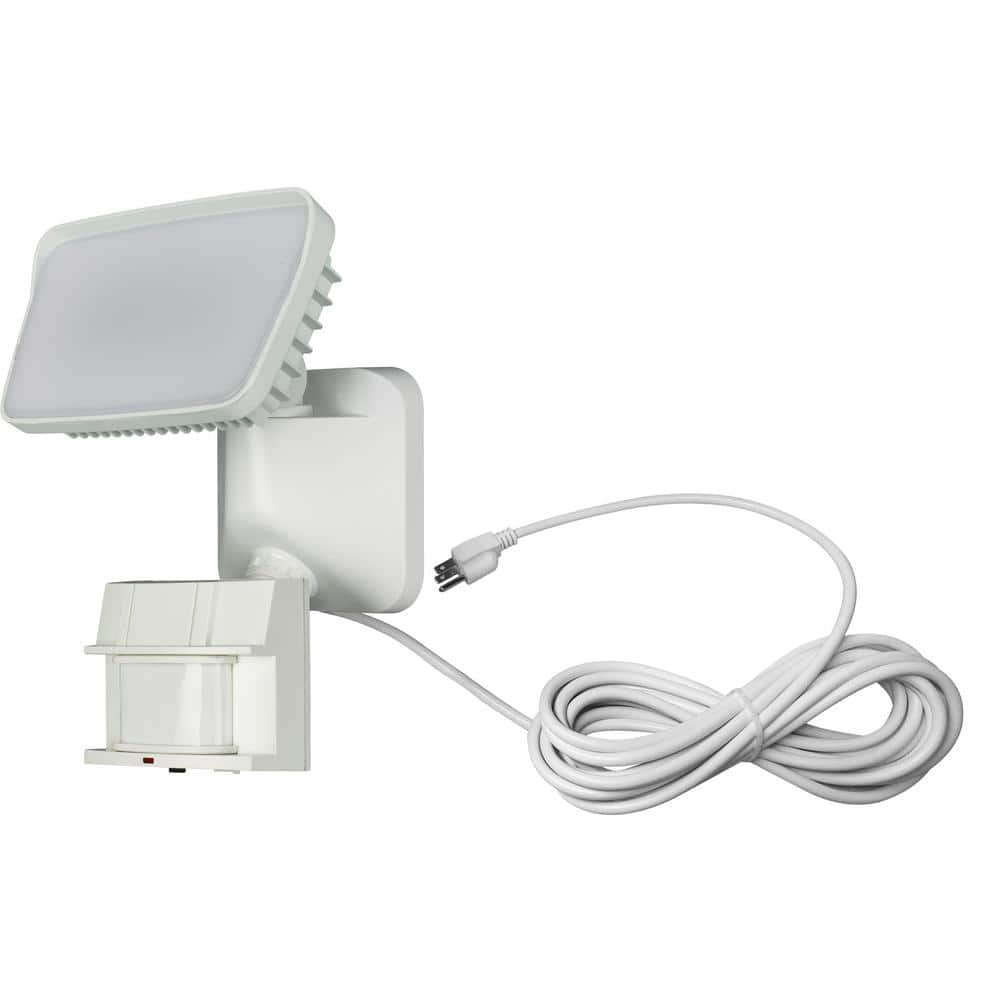 180 - Degree White Motion Activated Outdoor Integrated LED Portable Plug - In Security Spot Light - Stu's Home Improvement Outlet