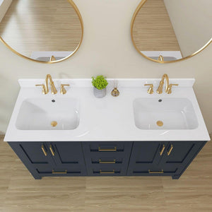 60 in. Solid Surface Vanity Backsplash Bathroom Vanity Back splash in White - Stu's Home Improvement Outlet