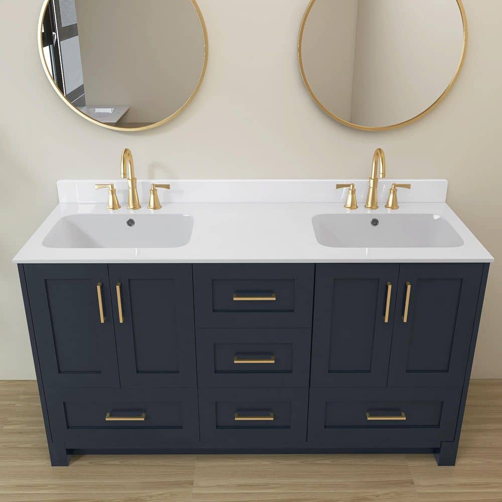 60 in. Solid Surface Vanity Backsplash Bathroom Vanity Back splash in White - Stu's Home Improvement Outlet