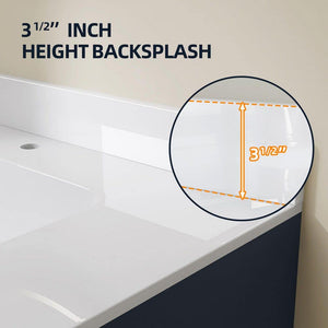 60 in. Solid Surface Vanity Backsplash Bathroom Vanity Back splash in White - Stu's Home Improvement Outlet