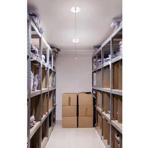 Commercial Electric 5 in. Closet Utility Light Lampholder with Pull Chain LED Flush Mount 650 Lumens 7 - Watt 4000K Bright White - Stu's Home Improvement Outlet