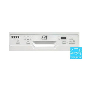 SPT 18 in. White Front Control Smart Dishwasher, 120 - volt Stainless Steel Tub - Stu's Home Improvement Outlet
