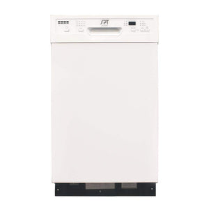 SPT 18 in. White Front Control Smart Dishwasher, 120 - volt Stainless Steel Tub - Stu's Home Improvement Outlet