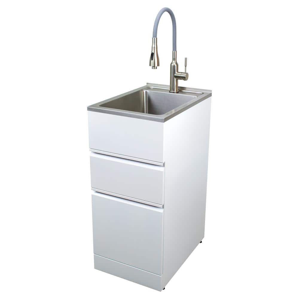 All-in-One 15.5x22.4x34.9 Metal Laundry Sink