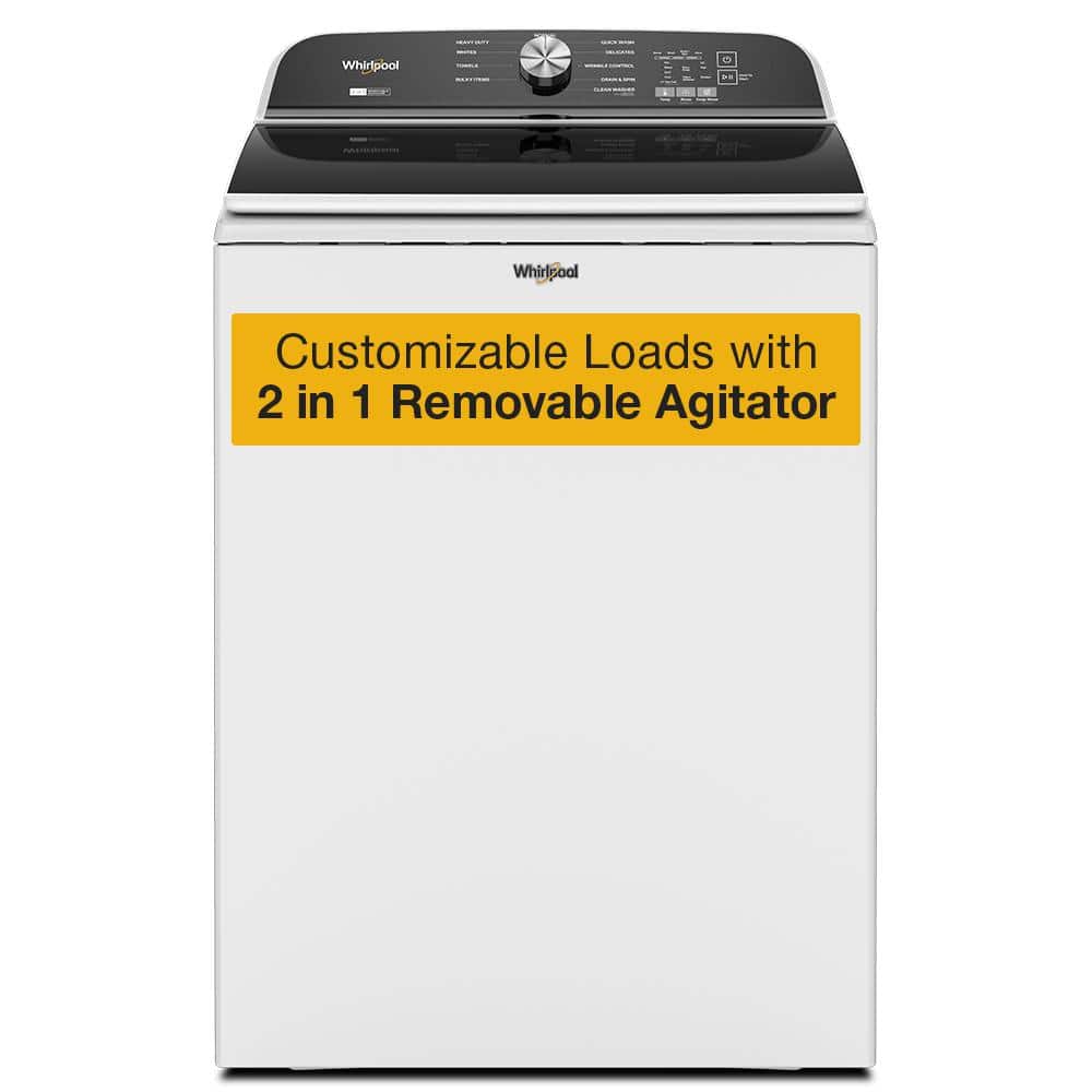 Whirlpool 5.2 - 5.3 cu.ft. Top Load Washer in White with Removable Agitator (WTW6157PW) - Stu's Home Improvement Outlet