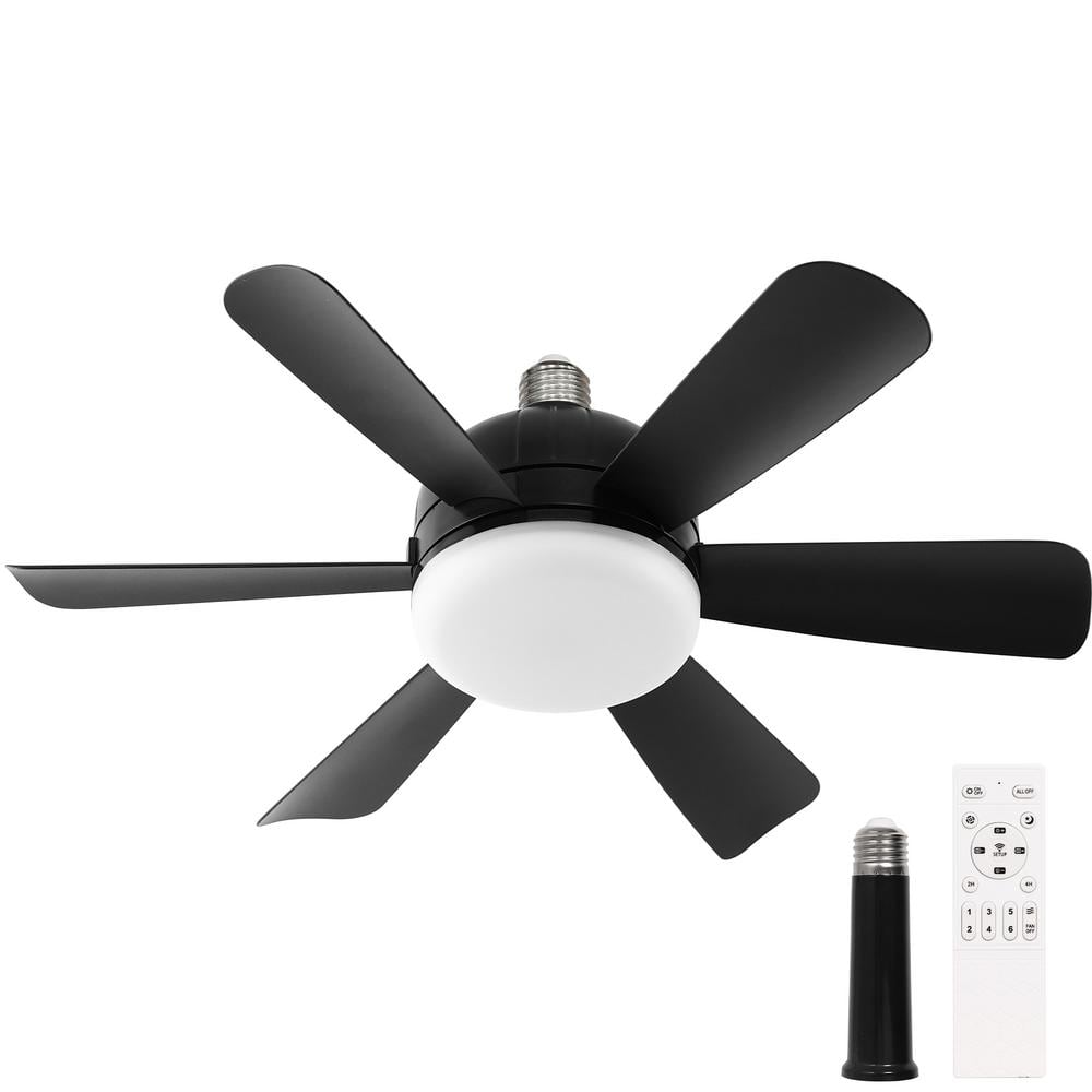 18 in. Black 2 - in - 1 Dimmable Indoor LED Ceiling Fan Flush Mount Light with 6 - Speed and Timer Setting - Stu's Home Improvement Outlet